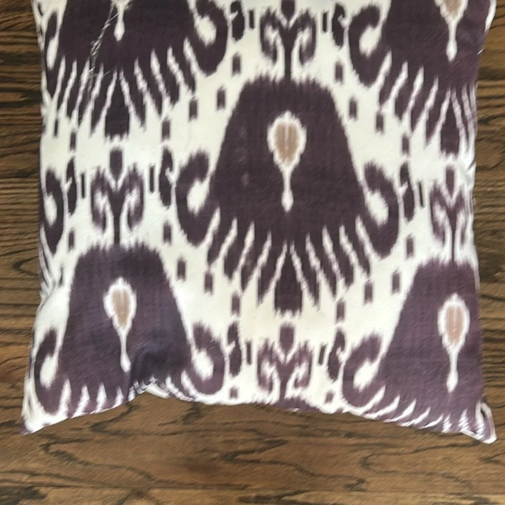 Threshold Brown and cream Accent Outdoor Pillows  18”x19” square set of 3